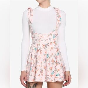 Hot Topic Disney The Aristocats Marie Floral Suspender Skirt